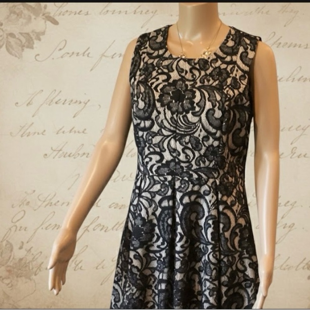 HEART SOUL BLACK LACE NETTED DRESS.SIZE XL. VINTAGE INSPIRED.